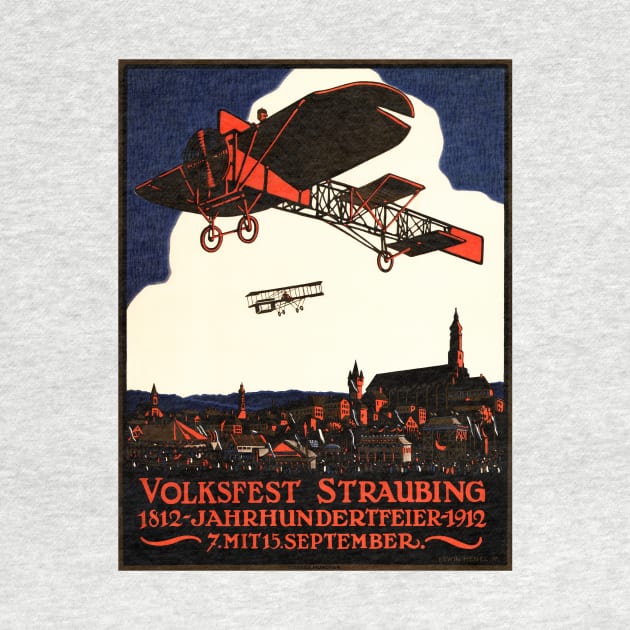 1912 VOLKSFEST STRAUBING German Bavaria Beer Fest Vintage by vintageposters